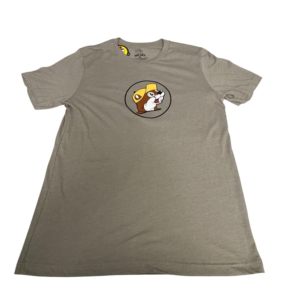 Buc-ee's Alabama Greetings Short Sleeve T-Shirt Taupe Brown Graphic Womens Large